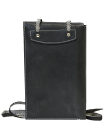 Сумка-кошелек нагрудный портмоне мужское кожаное на ремне СПК-L limited черный Apache